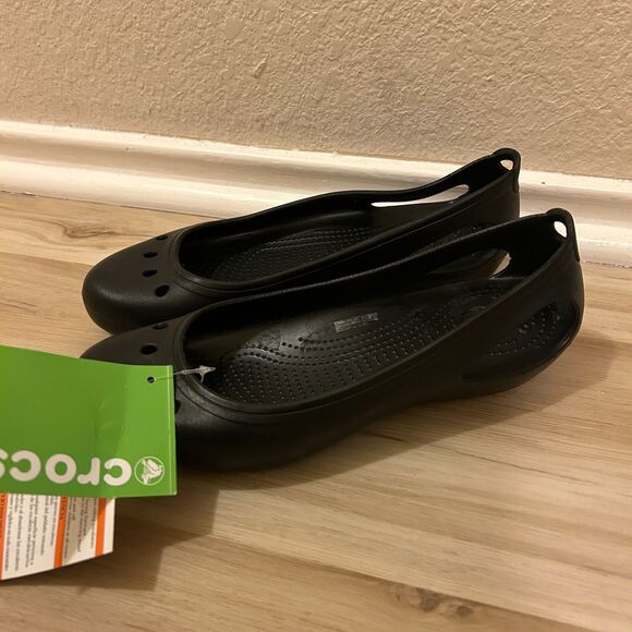 NWT Crocs Kadee Slingback Mary Janes Ballet Flats Womens Size 11W Black New - Picture 3 of 6